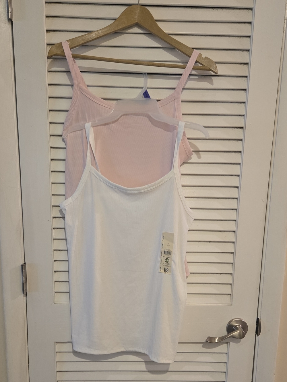 NWT No Boundaries Pink & White Spaghetti Strap Tank Tops sz XL